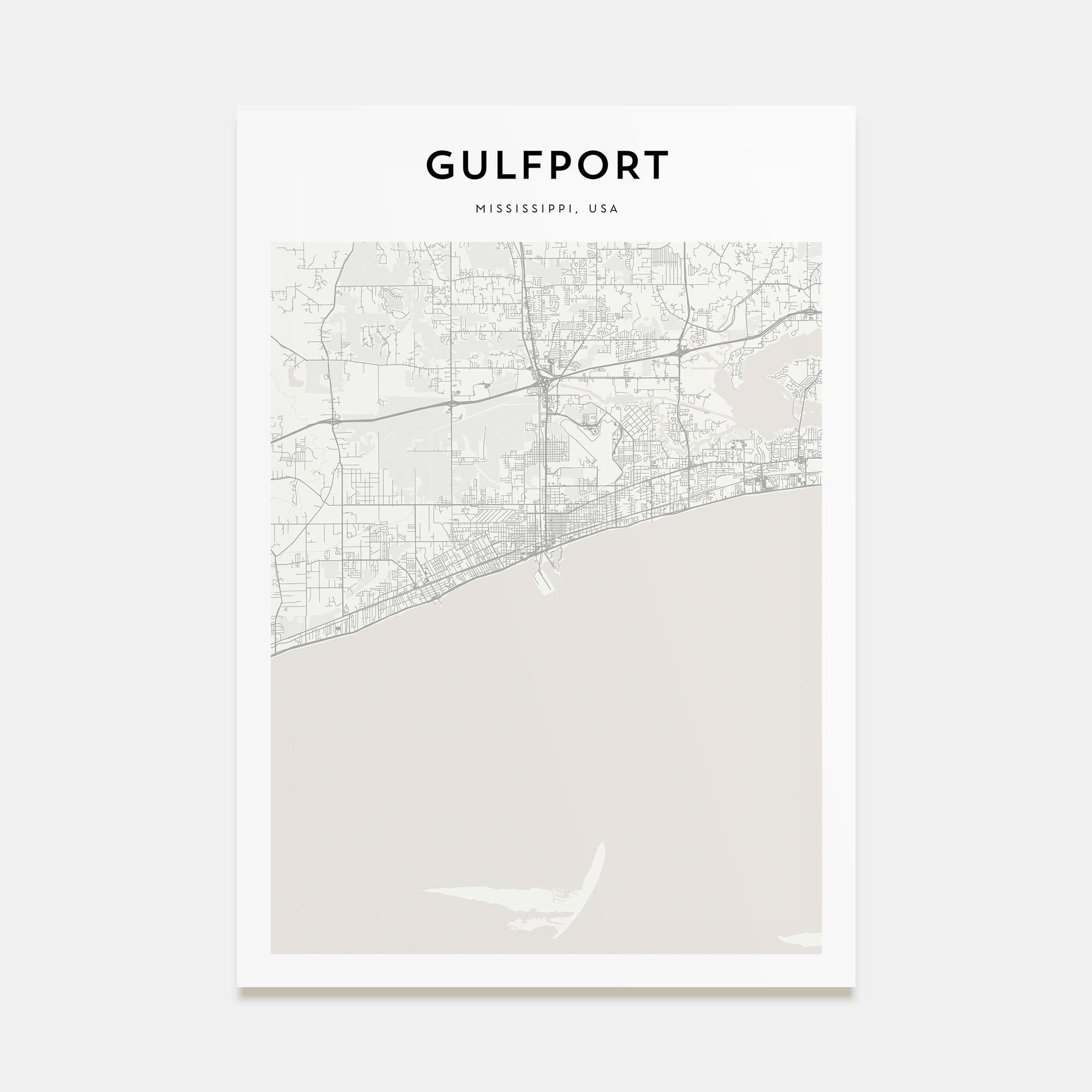 Gulfport Map Portrait Poster