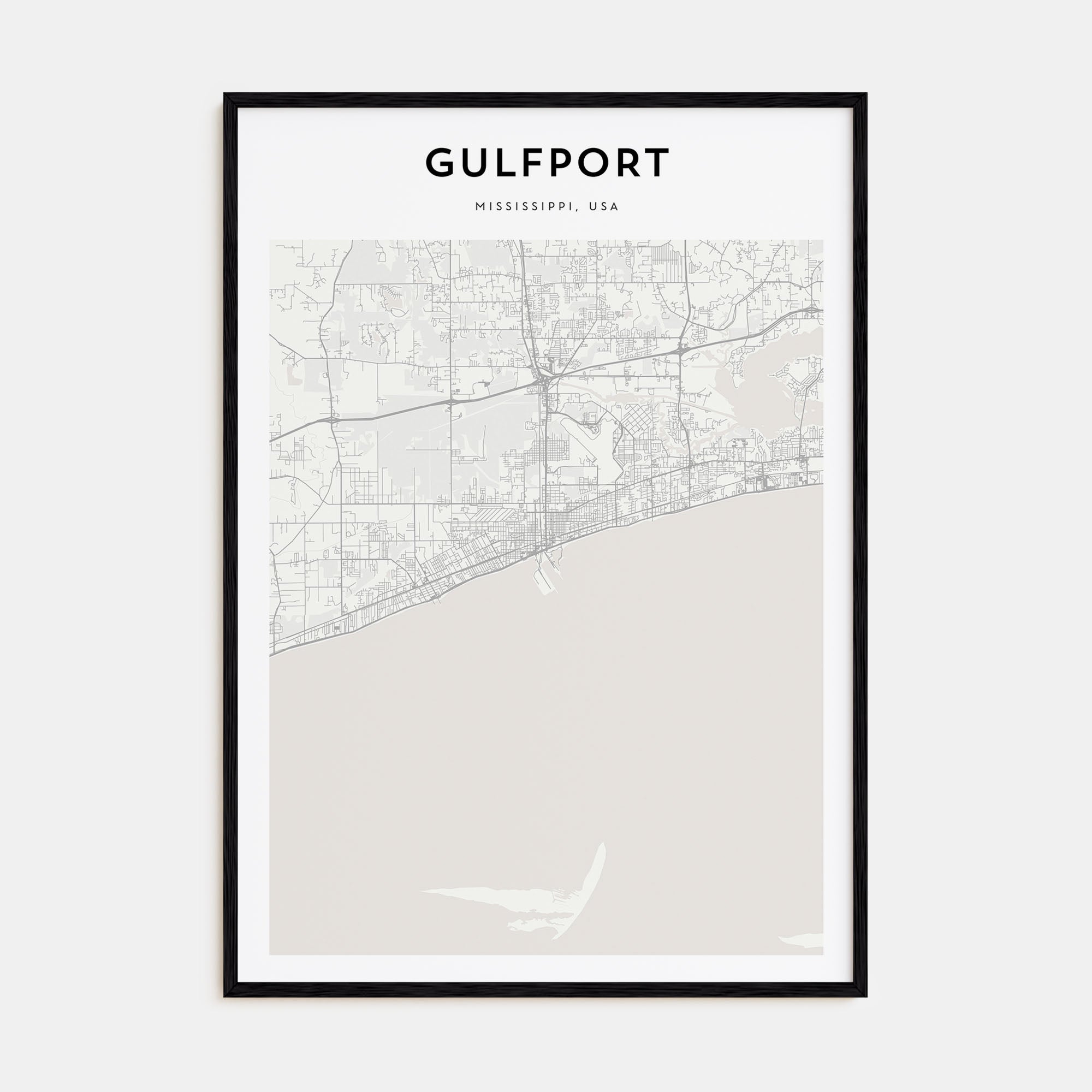 Gulfport Map Portrait Poster