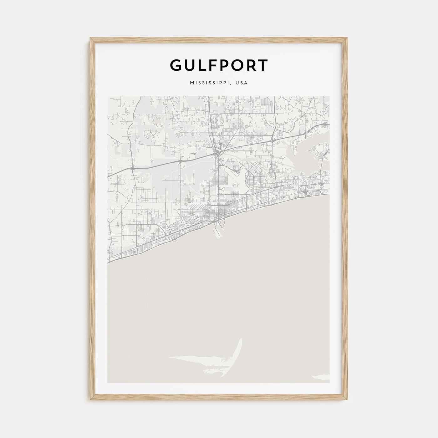 Gulfport Map Portrait Poster