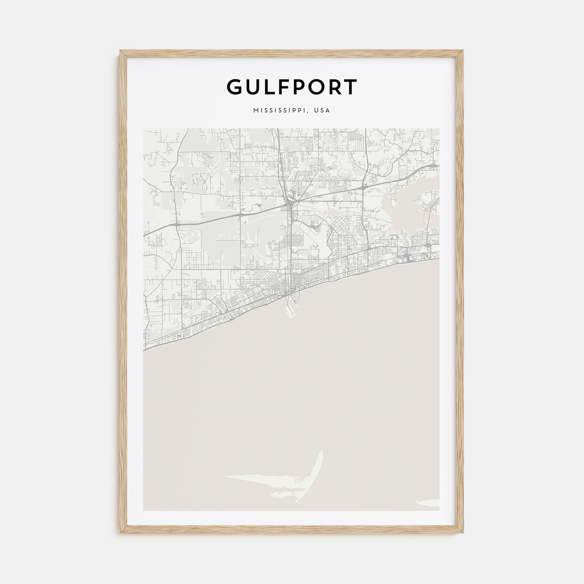 Gulfport Map Portrait Poster