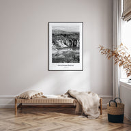 Gullfoss Falls Portrait B&W Poster