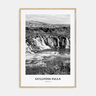 Gullfoss Falls Portrait B&W Poster