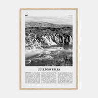 Gullfoss Falls Travel B&W Poster