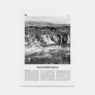 Gullfoss Falls Travel B&W Poster