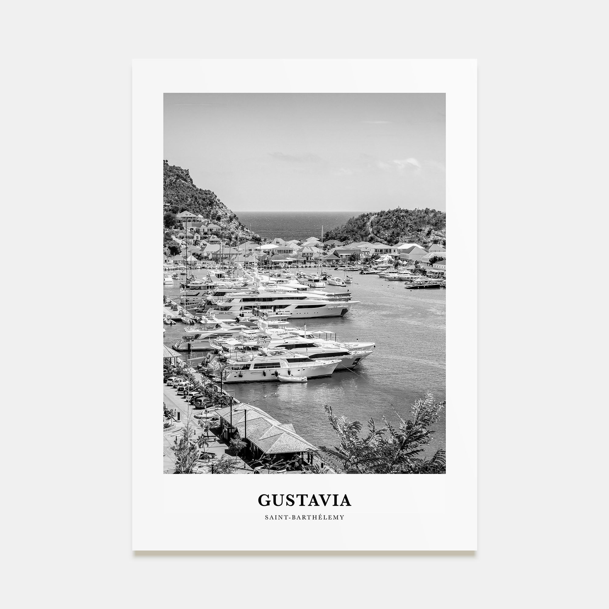Gustavia Portrait B&W Poster