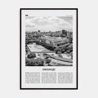 Gwangju Travel B&W Poster