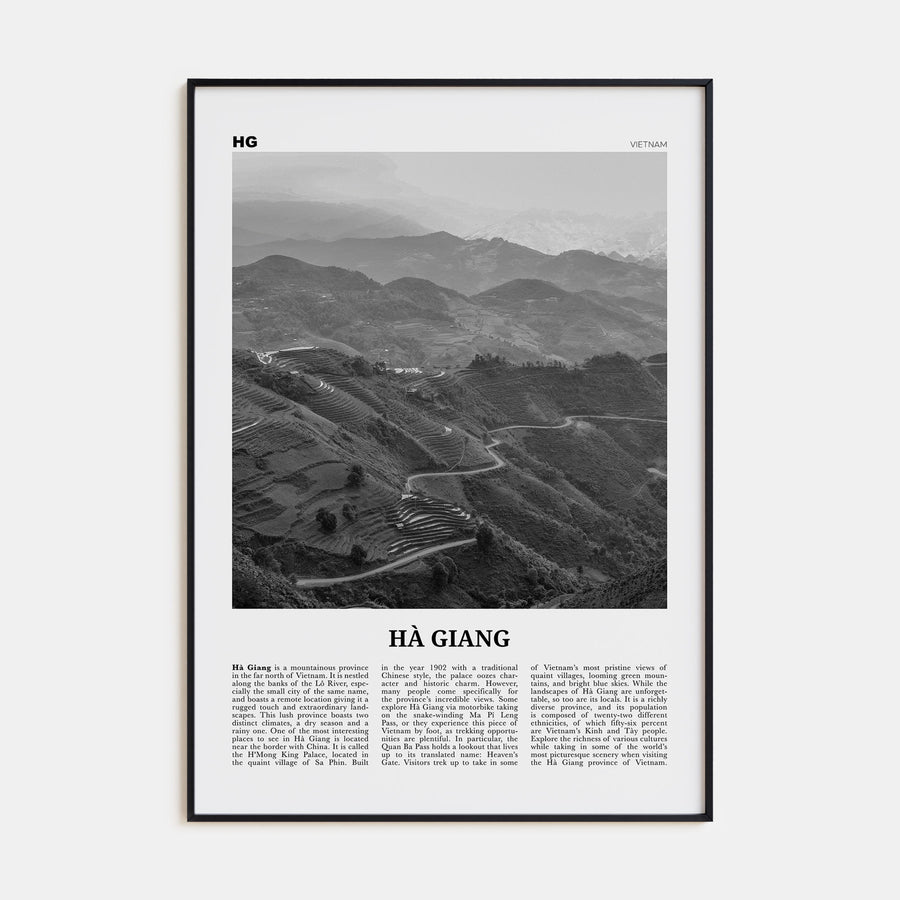 Ha Giang Travel B&W Poster