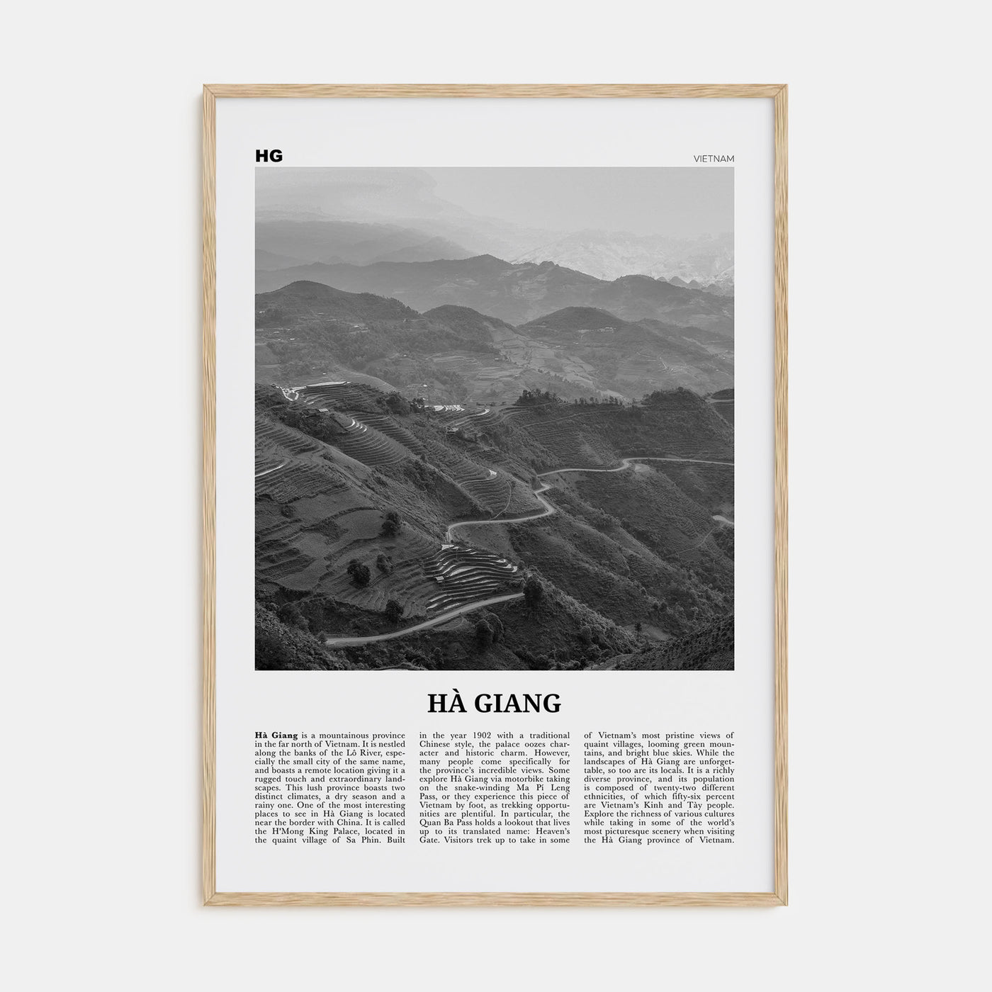 Ha Giang Travel B&W Poster