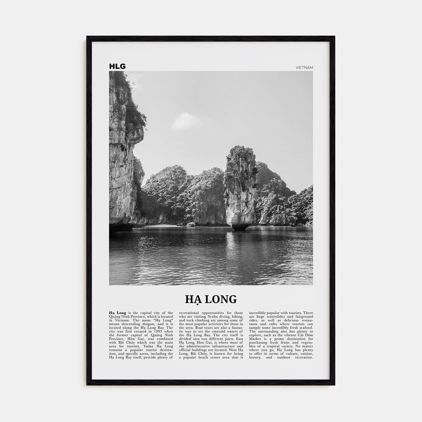 Ha Long Travel B&W Poster