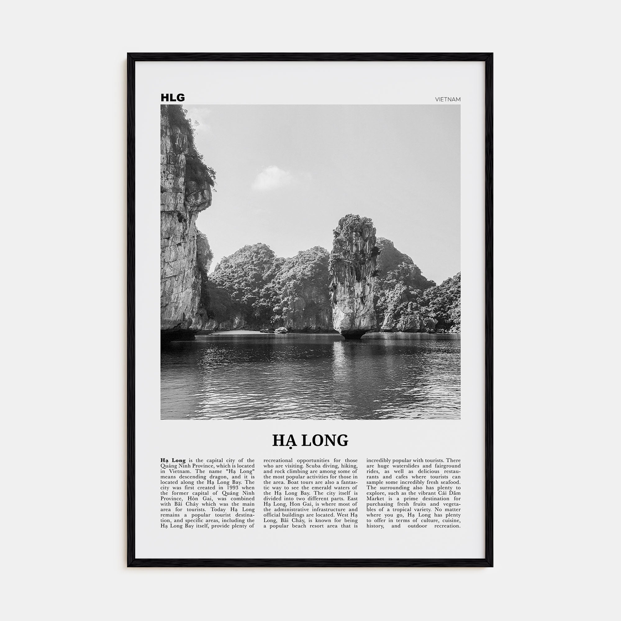 Ha Long Travel B&W Poster