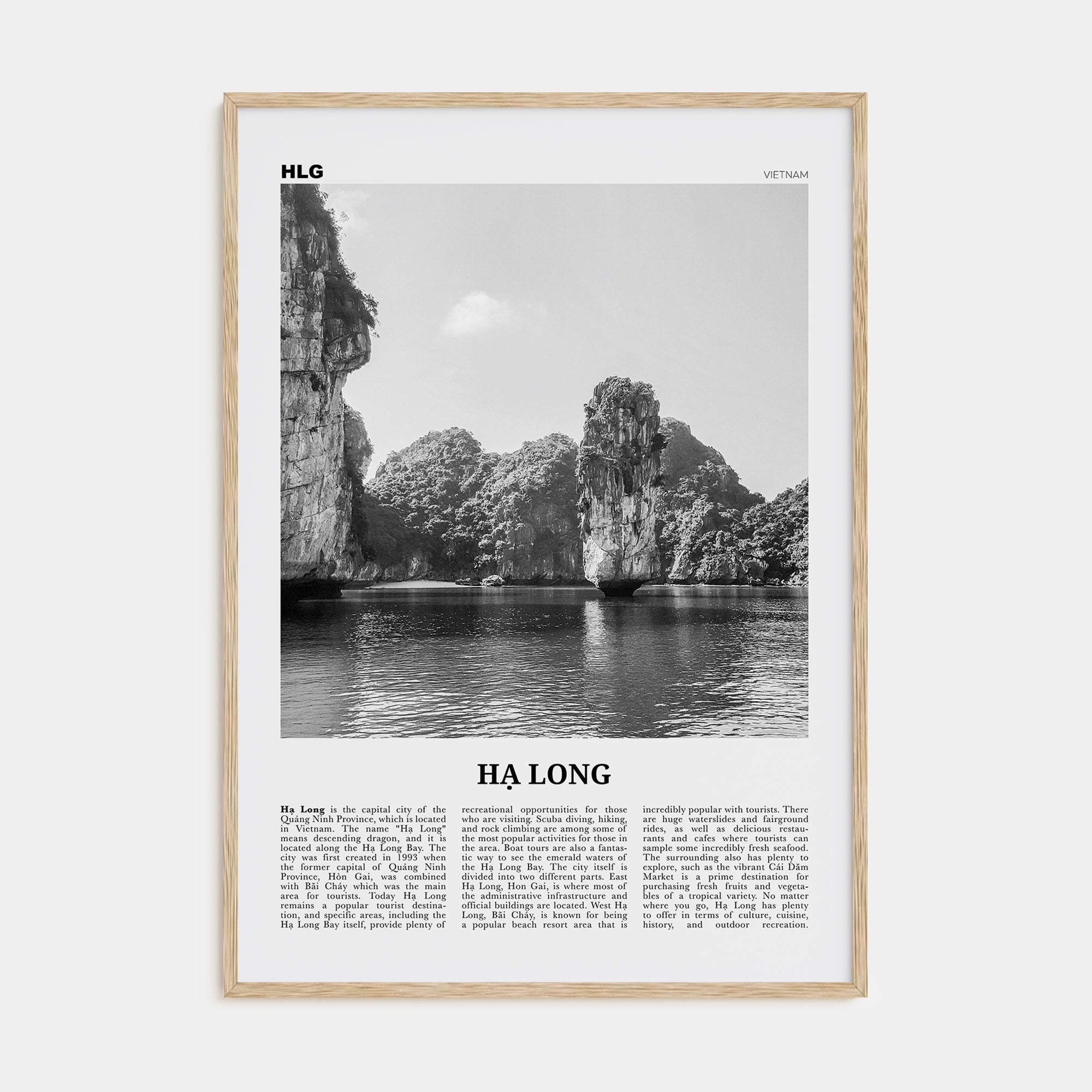 Ha Long Travel B&W Poster
