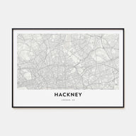 Hackney Map Landscape Poster