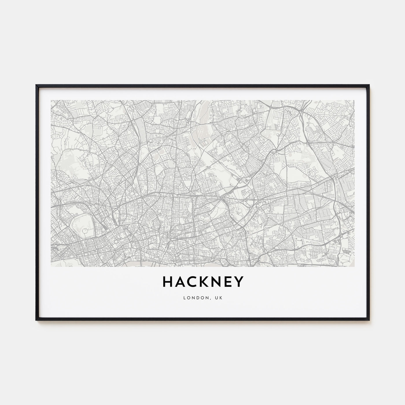 Hackney Map Landscape Poster