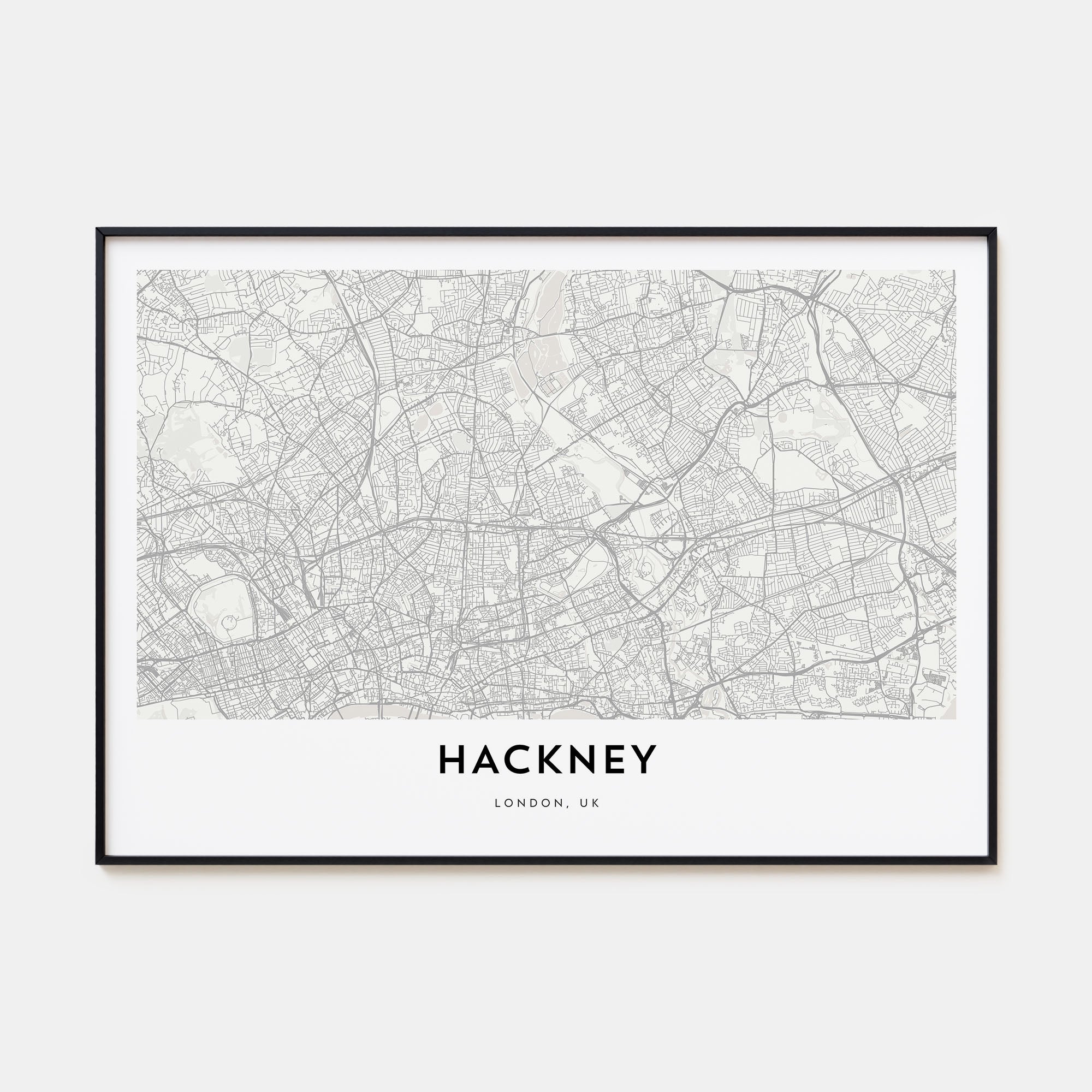 Hackney Map Landscape Poster