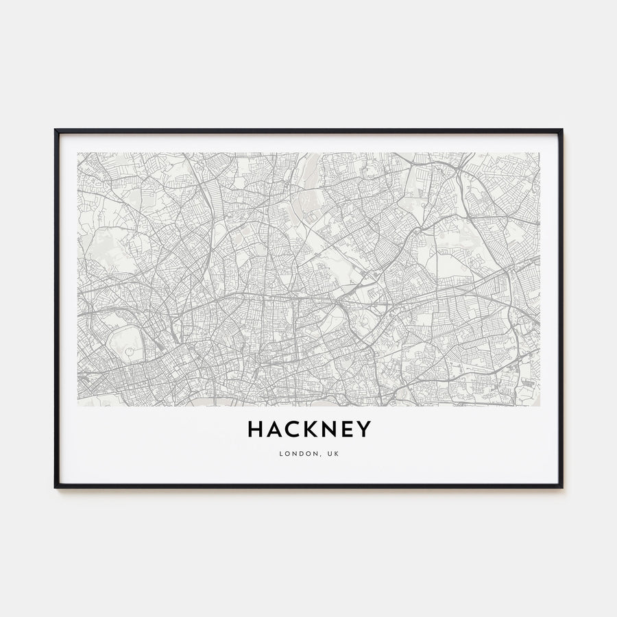 Hackney Map Landscape Poster