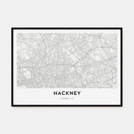 Hackney Map Landscape Poster