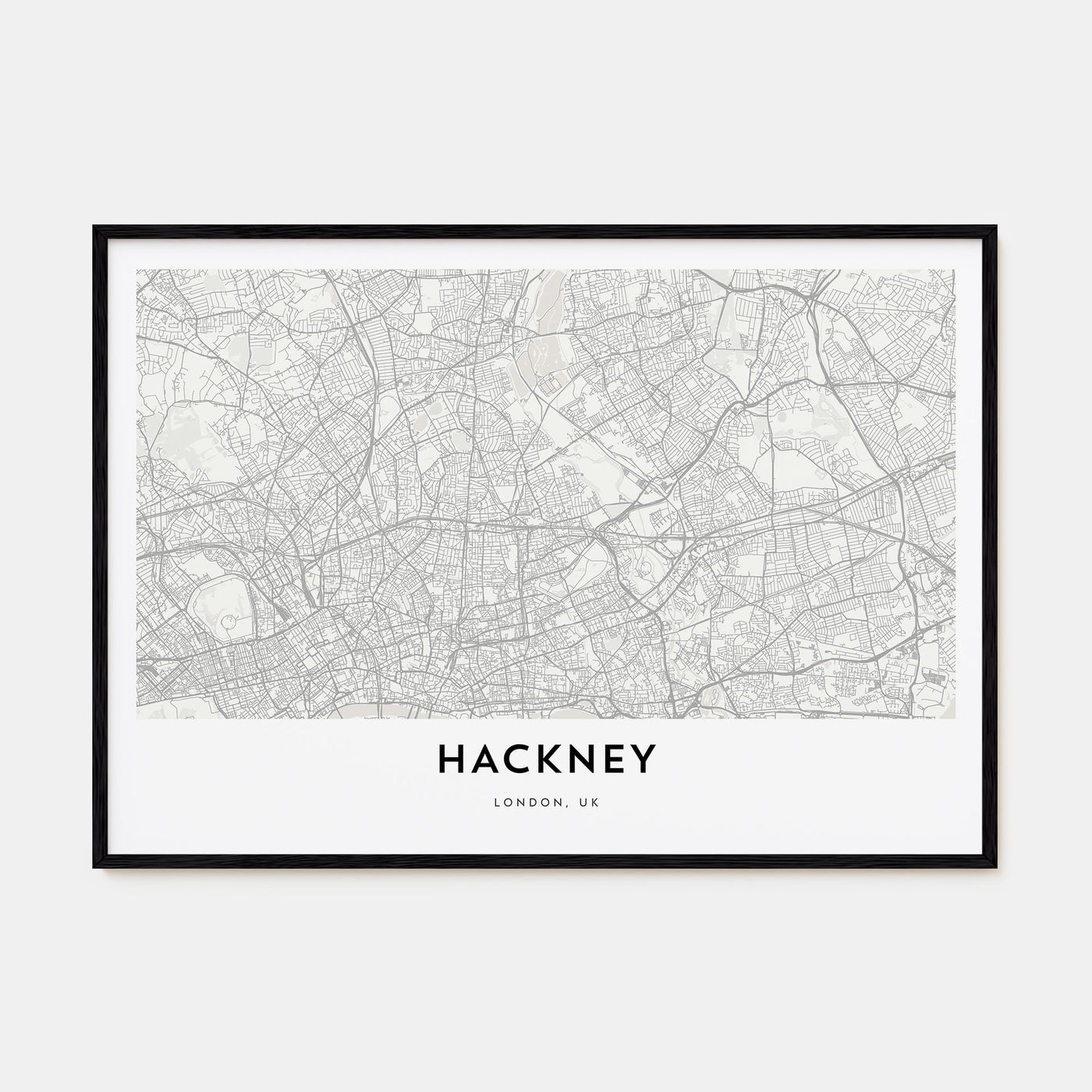 Hackney Map Landscape Poster