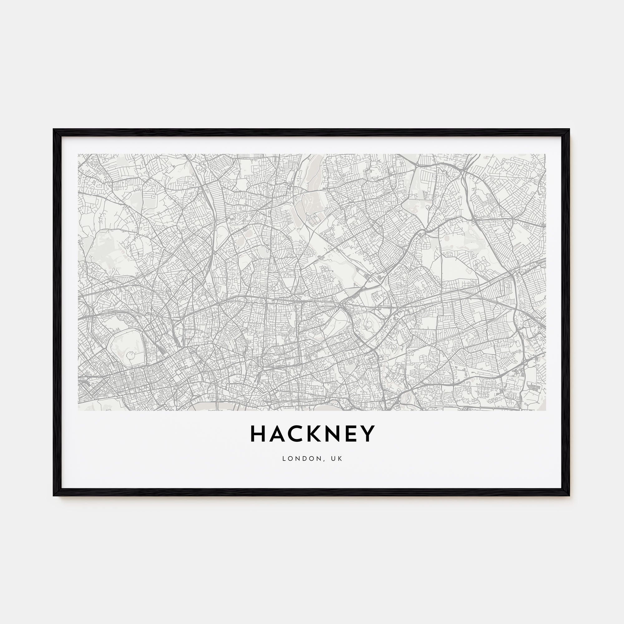 Hackney Map Landscape Poster