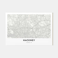 Hackney Map Landscape Poster