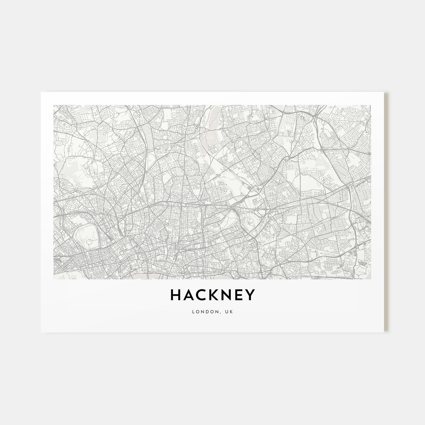 Hackney Map Landscape Poster