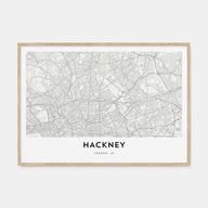 Hackney Map Landscape Poster