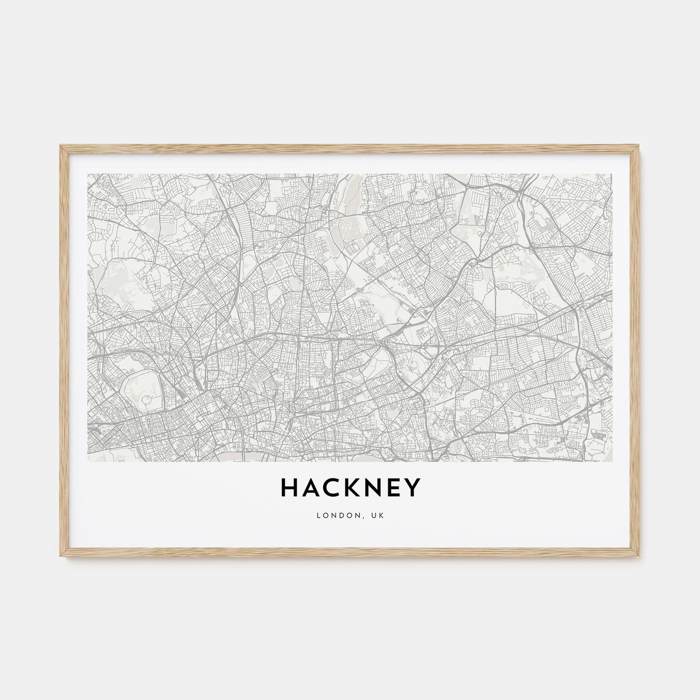 Hackney Map Landscape Poster