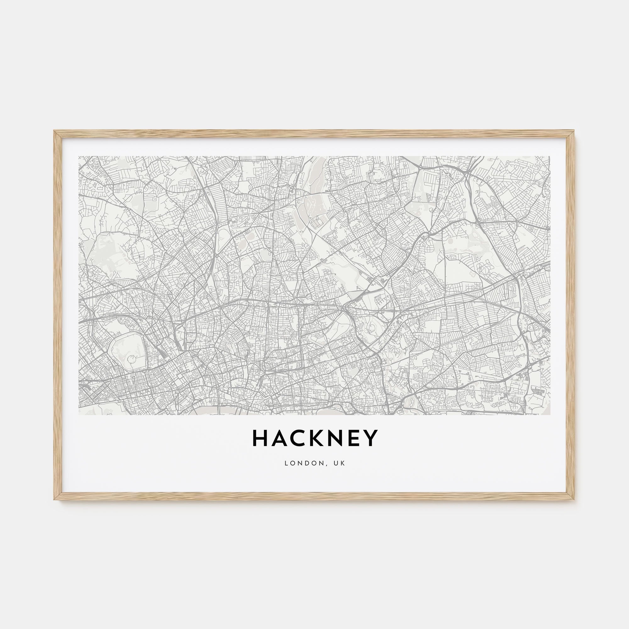 Hackney Map Landscape Poster