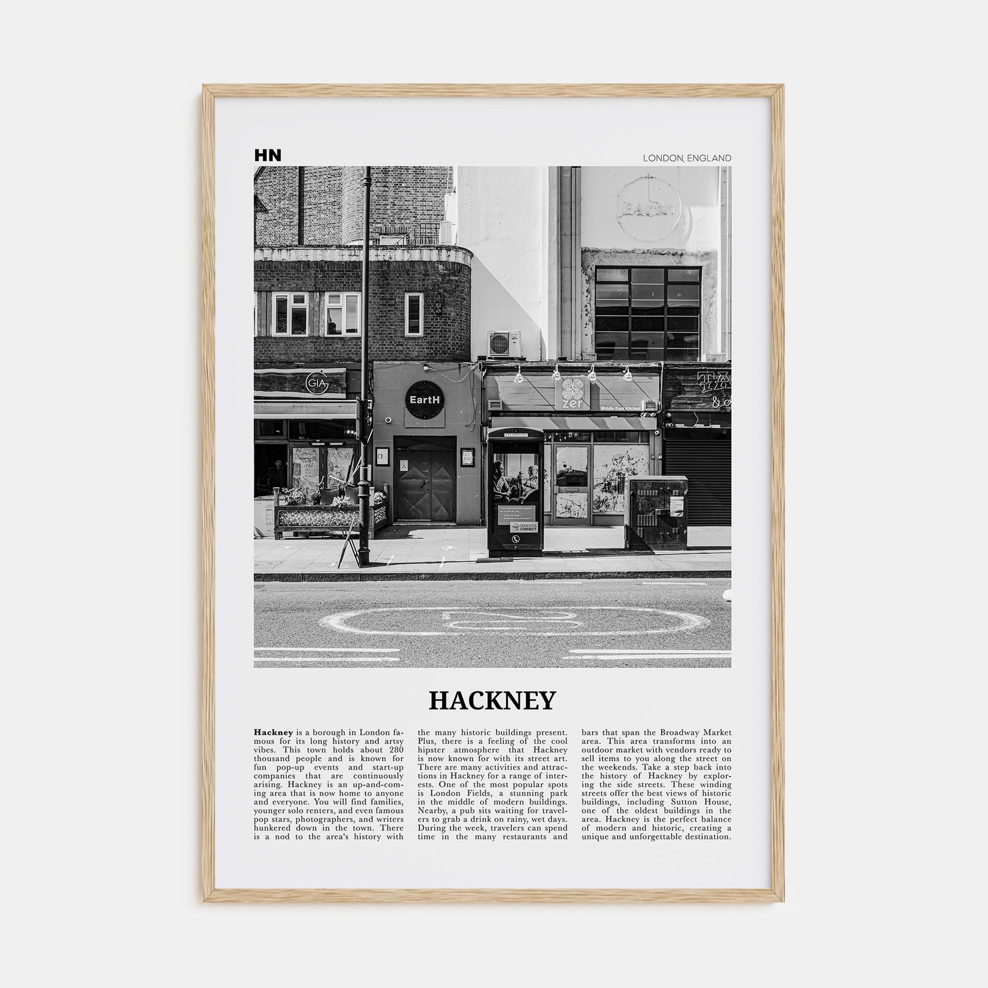 Hackney Travel B&W Poster
