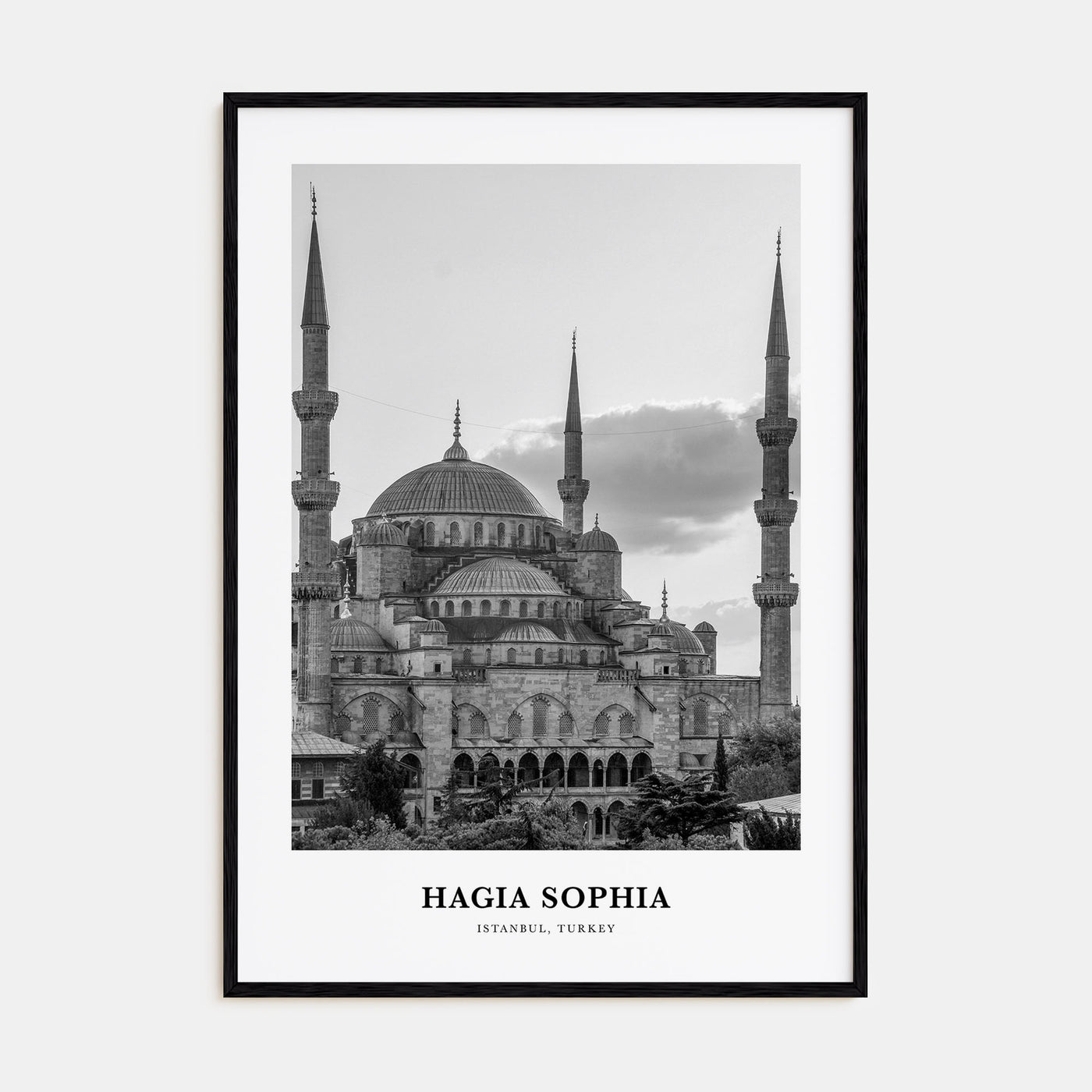 Hagia Sophia Portrait B&W Poster