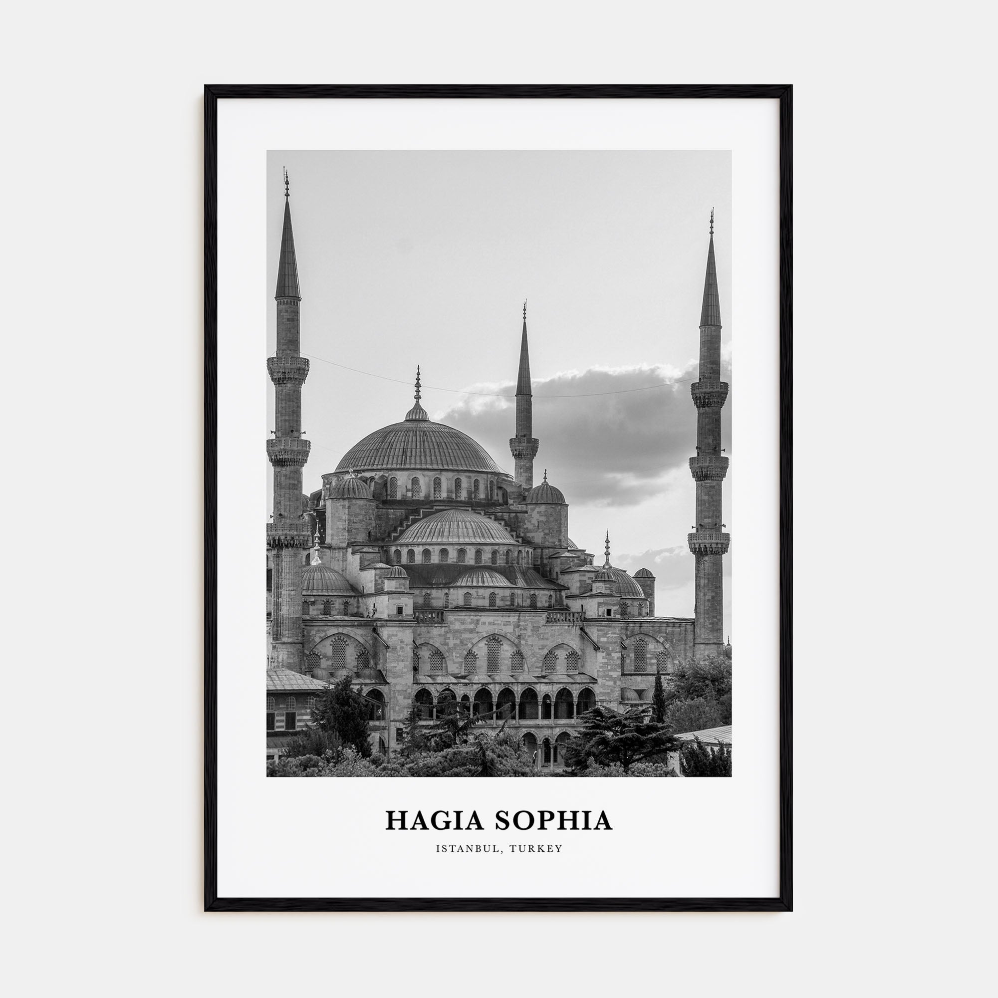 Hagia Sophia Portrait B&W Poster