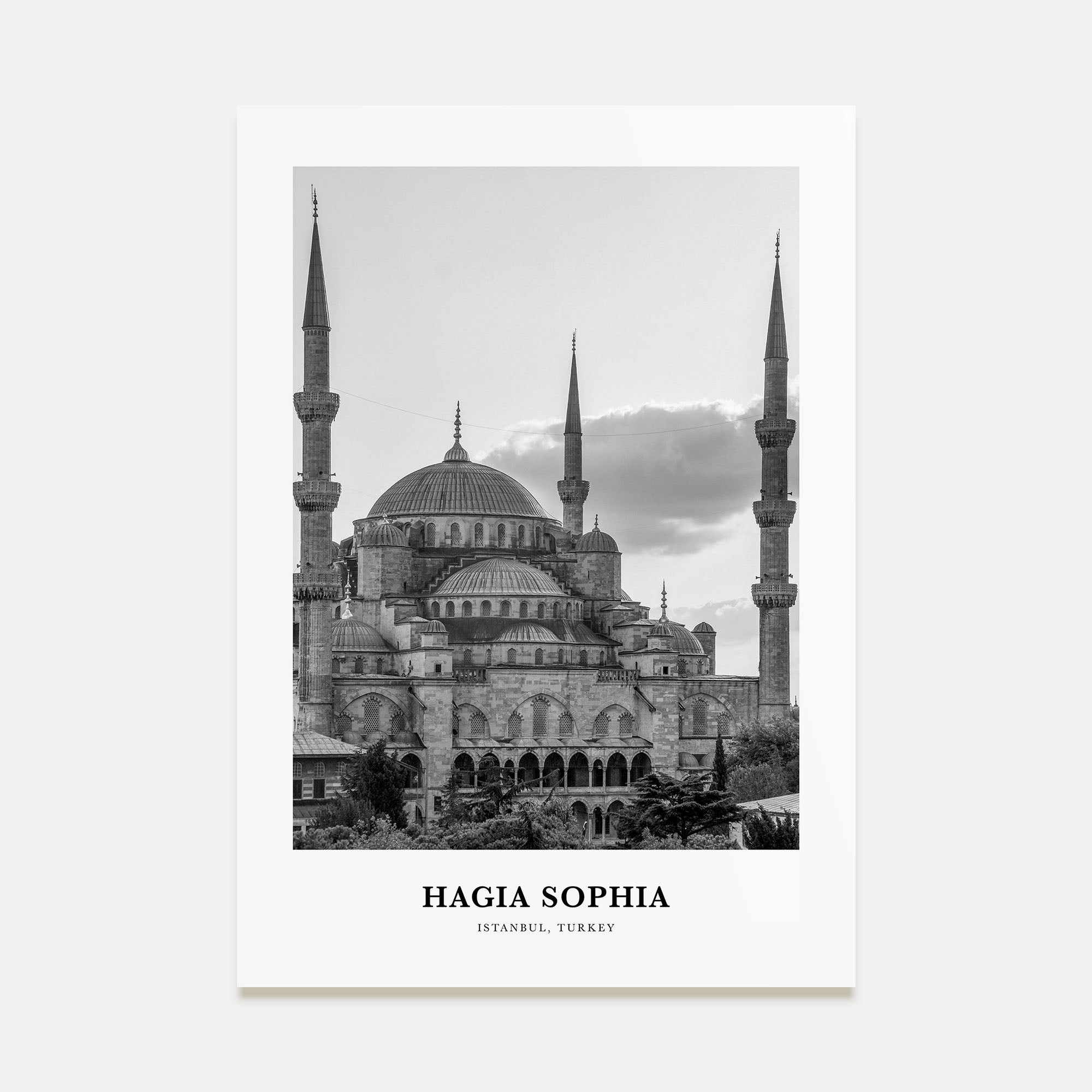 Hagia Sophia Portrait B&W Poster