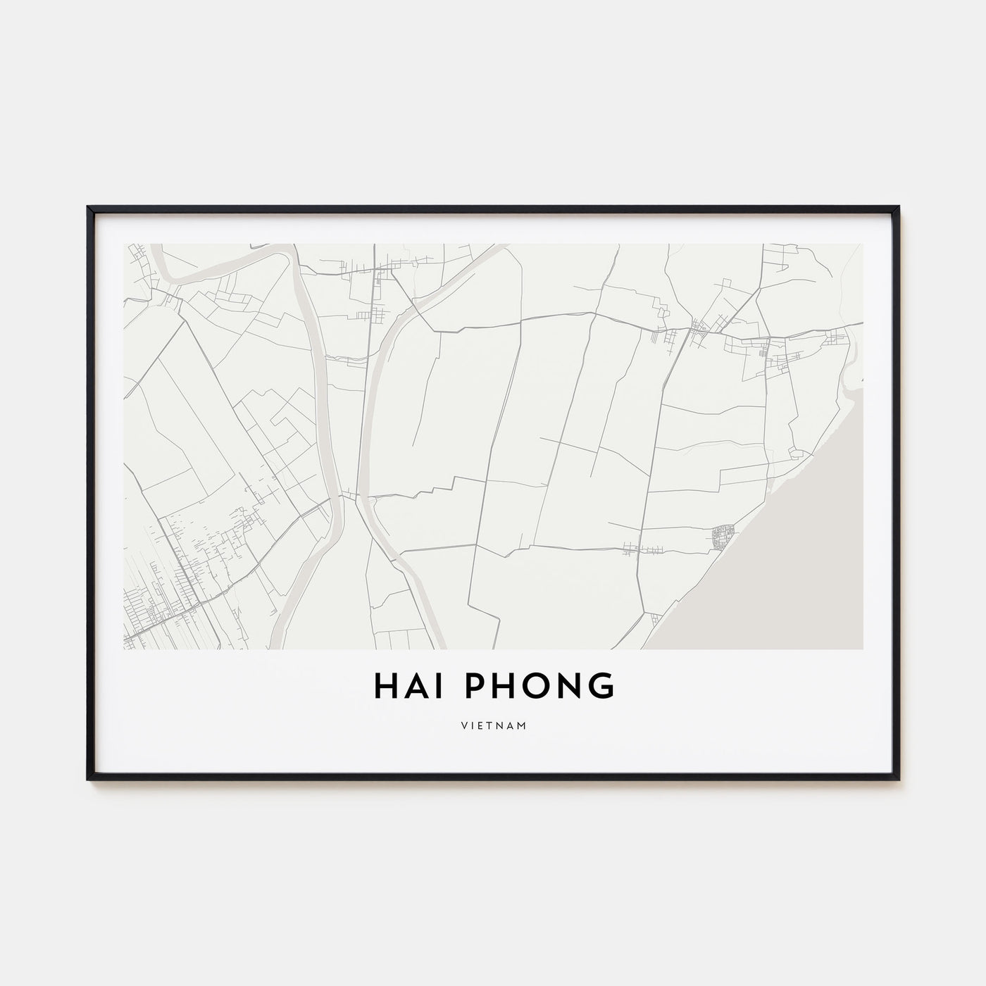 Hai Phong Map Landscape Poster