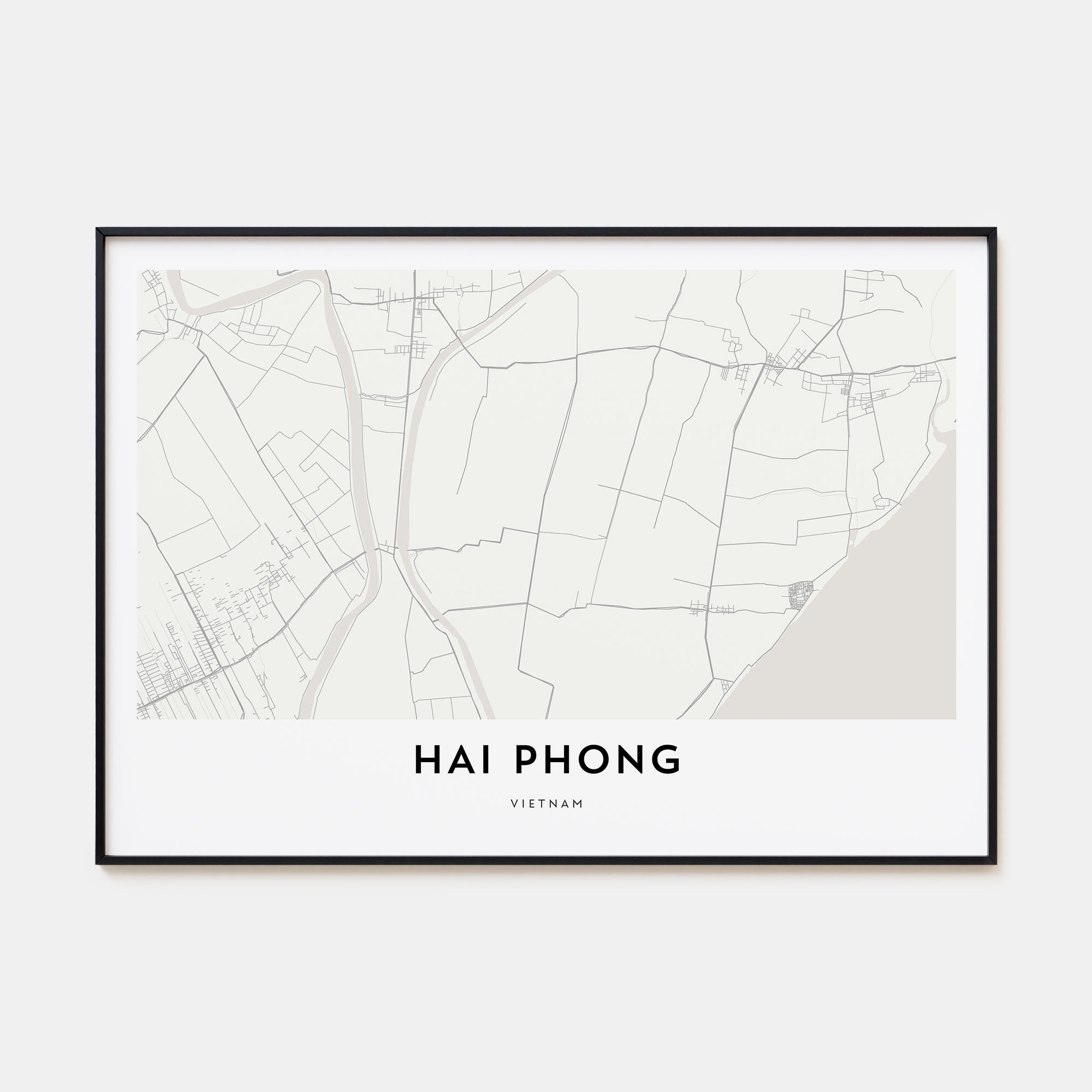 Hai Phong Map Landscape Poster
