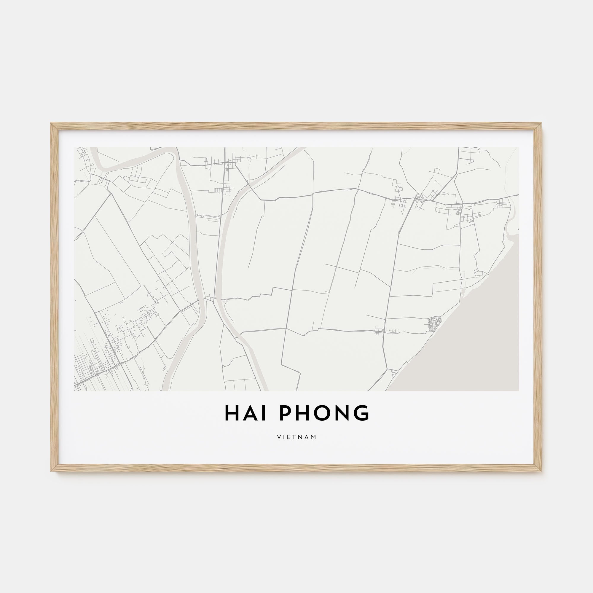 Hai Phong Map Landscape Poster