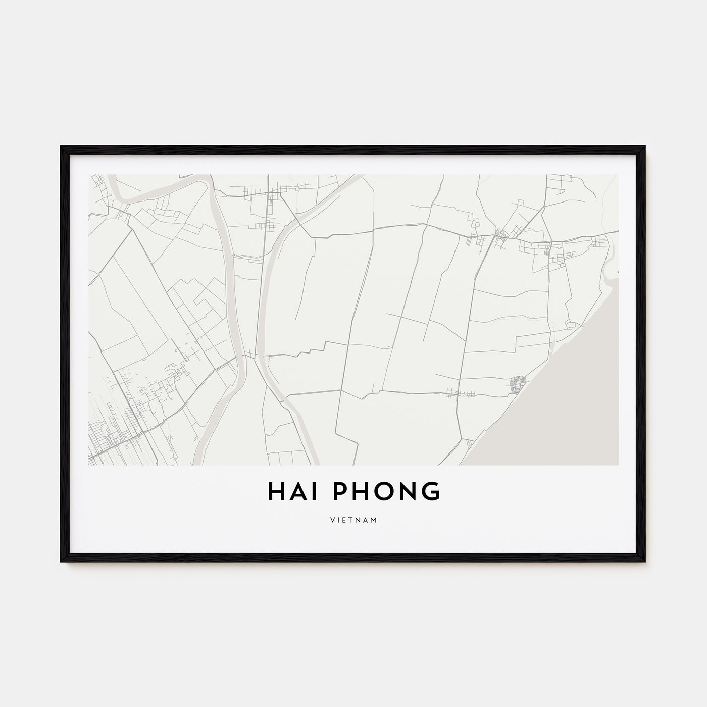 Hai Phong Map Landscape Poster