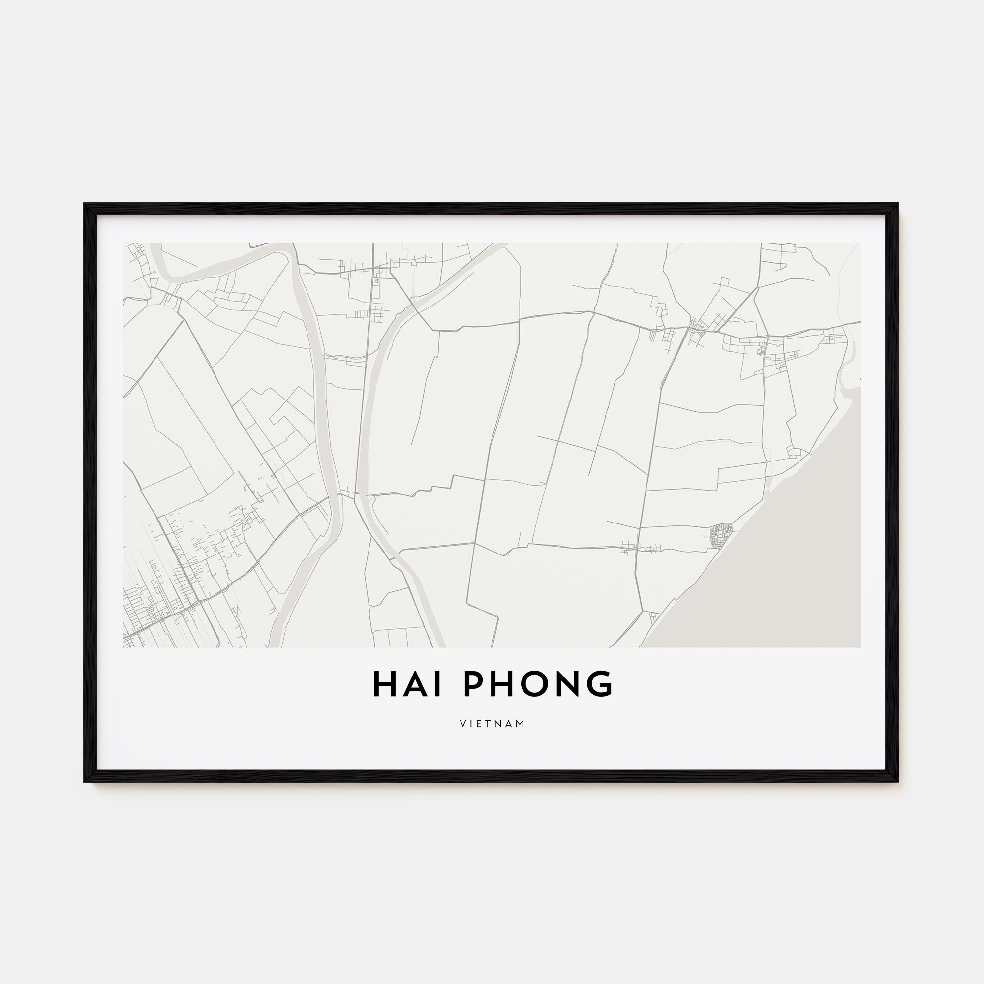 Hai Phong Map Landscape Poster