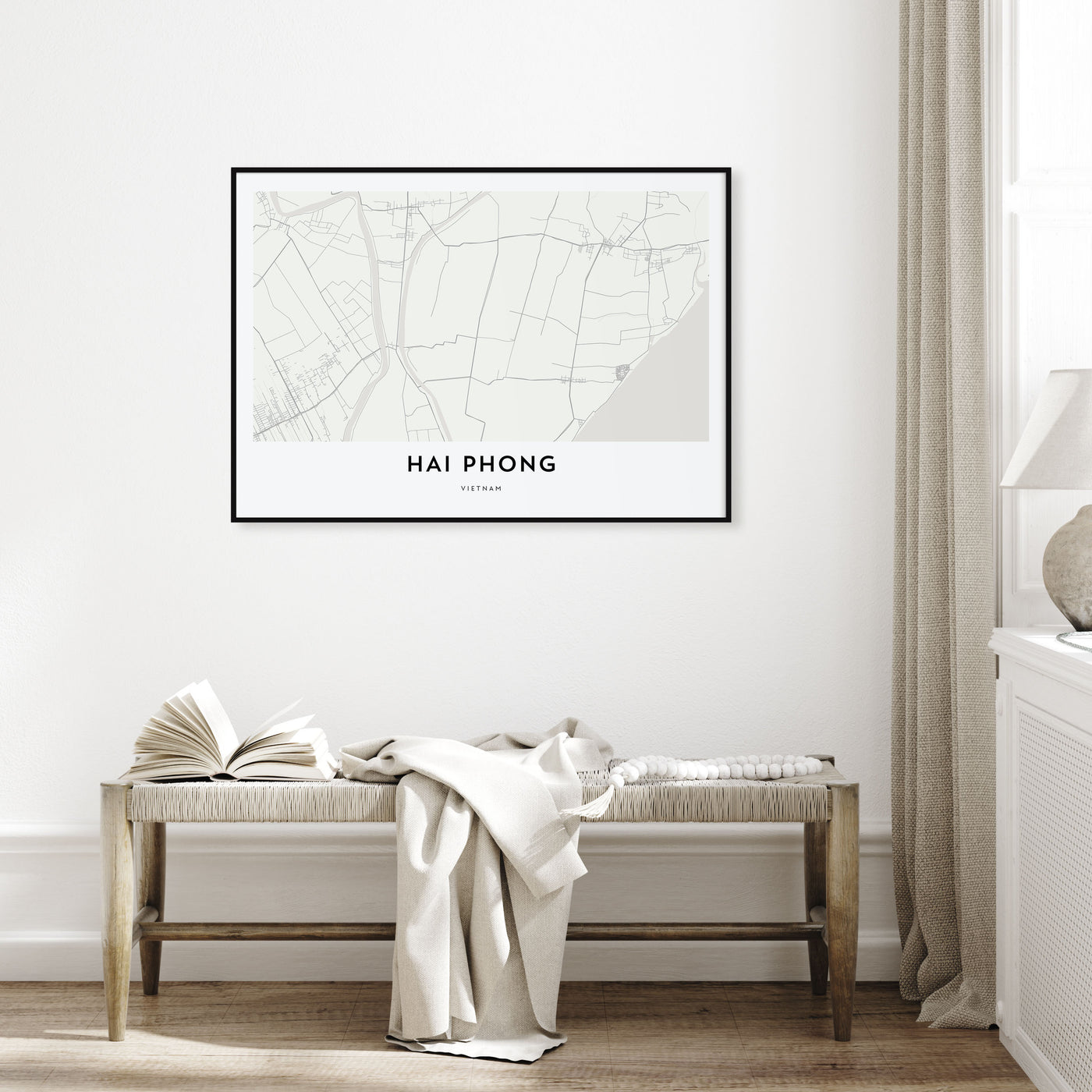 Hai Phong Map Landscape Poster