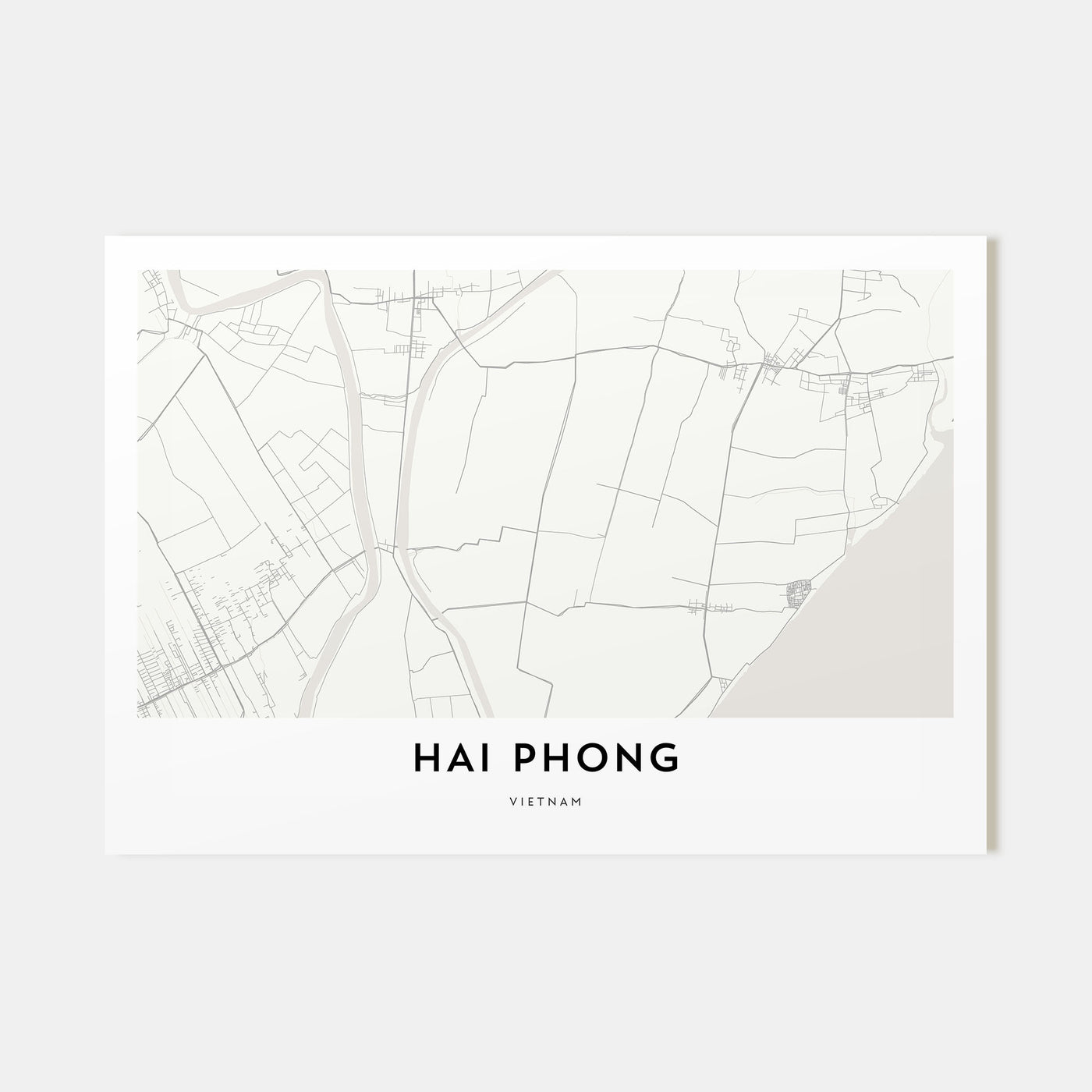 Hai Phong Map Landscape Poster