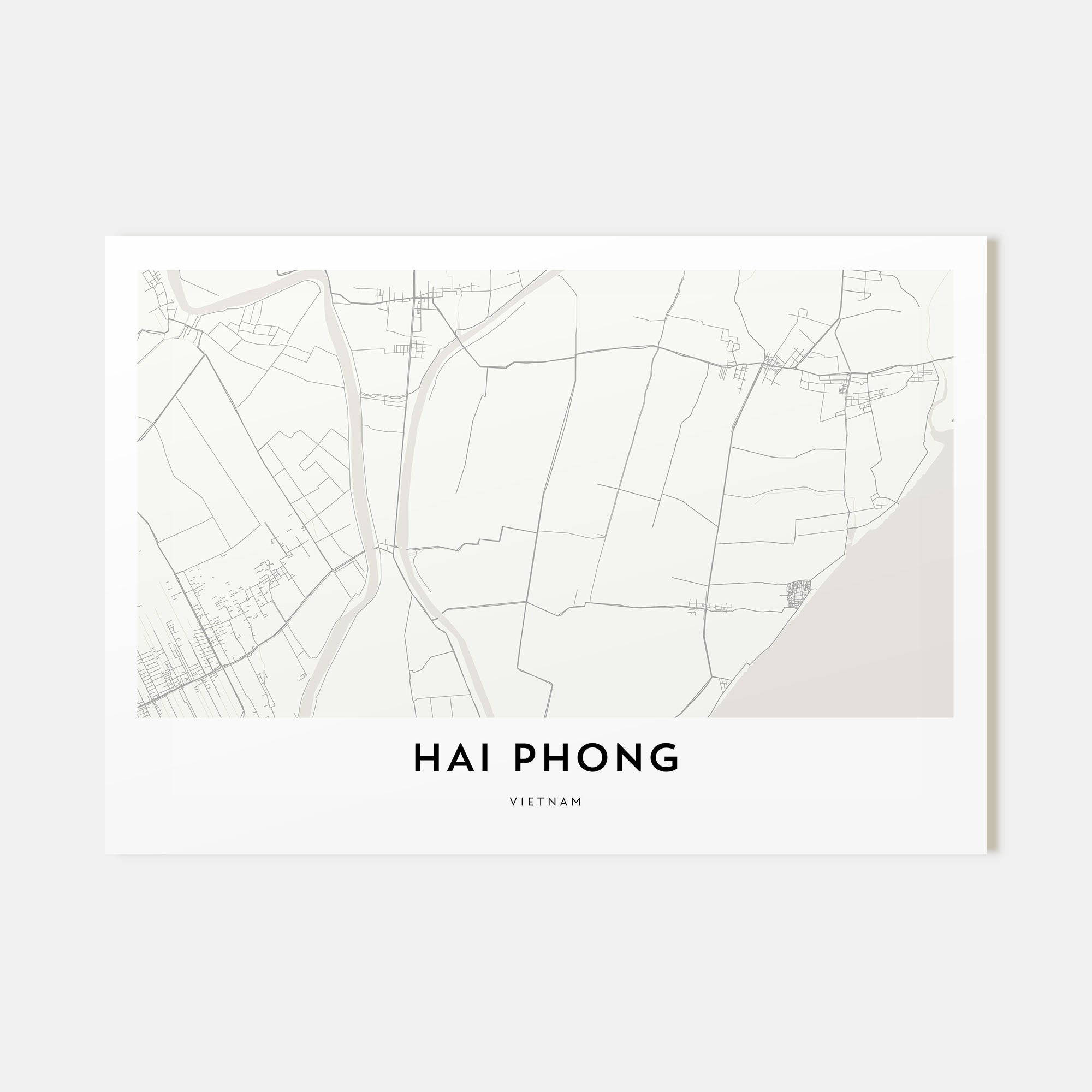 Hai Phong Map Landscape Poster