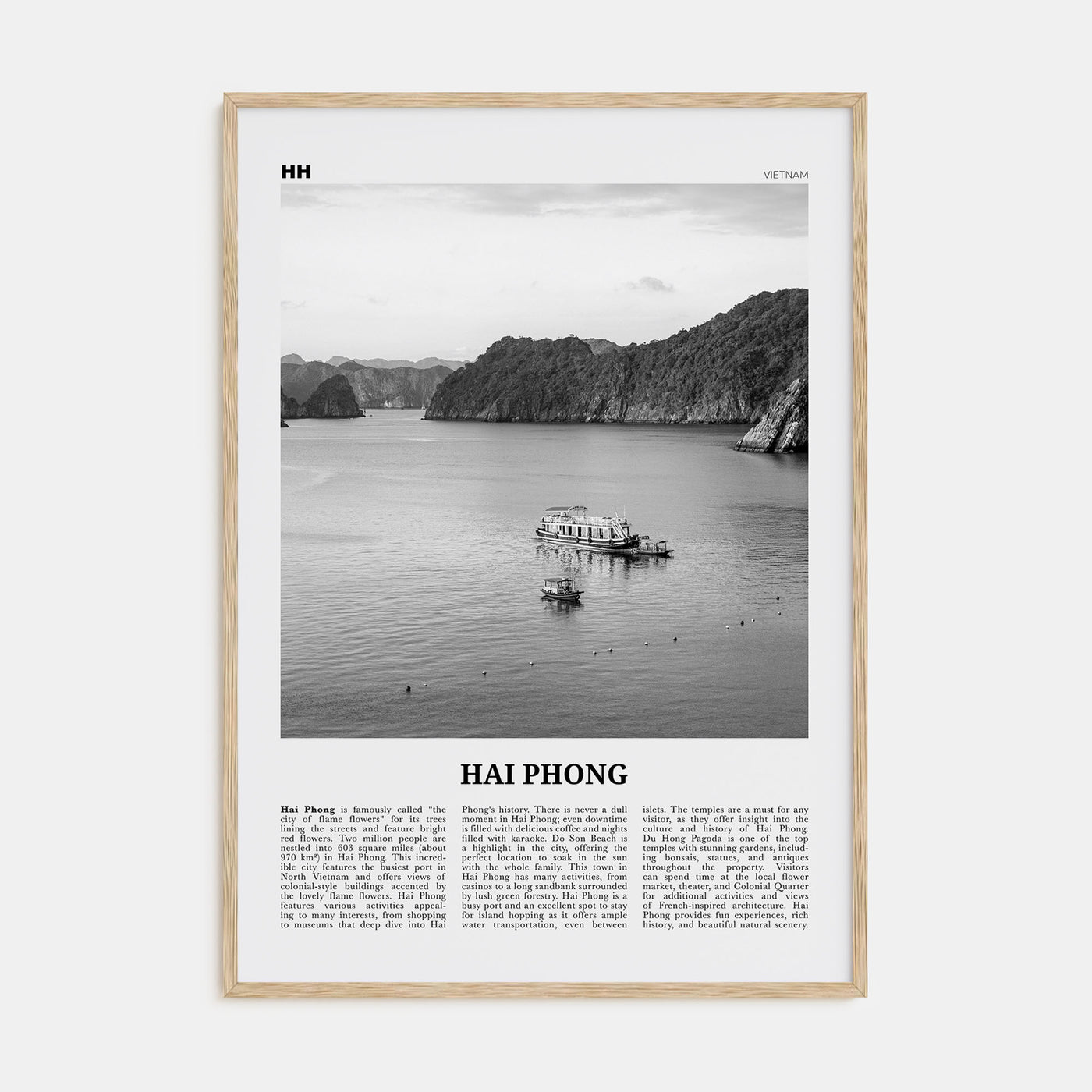 Hai Phong Travel B&W Poster