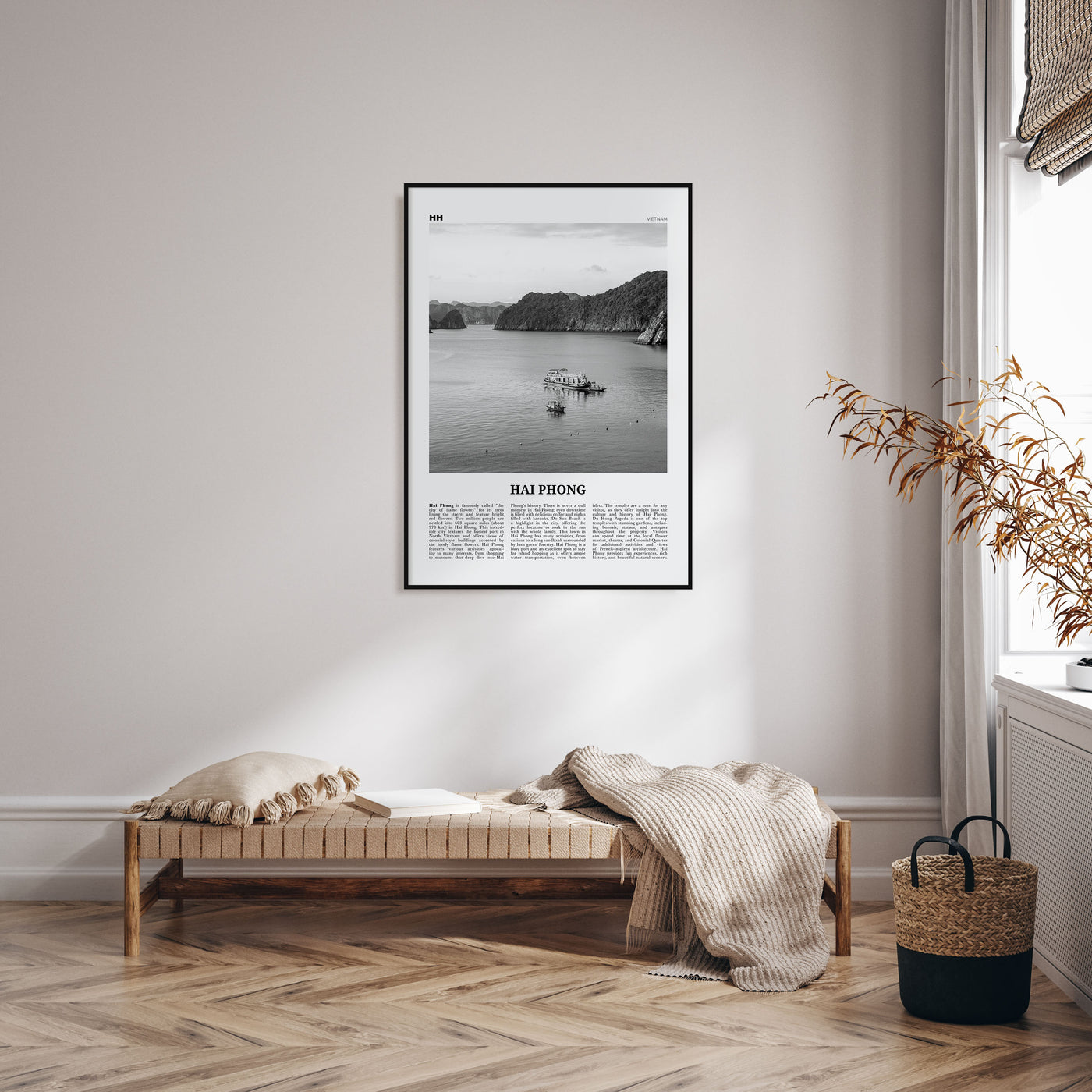 Hai Phong Travel B&W Poster