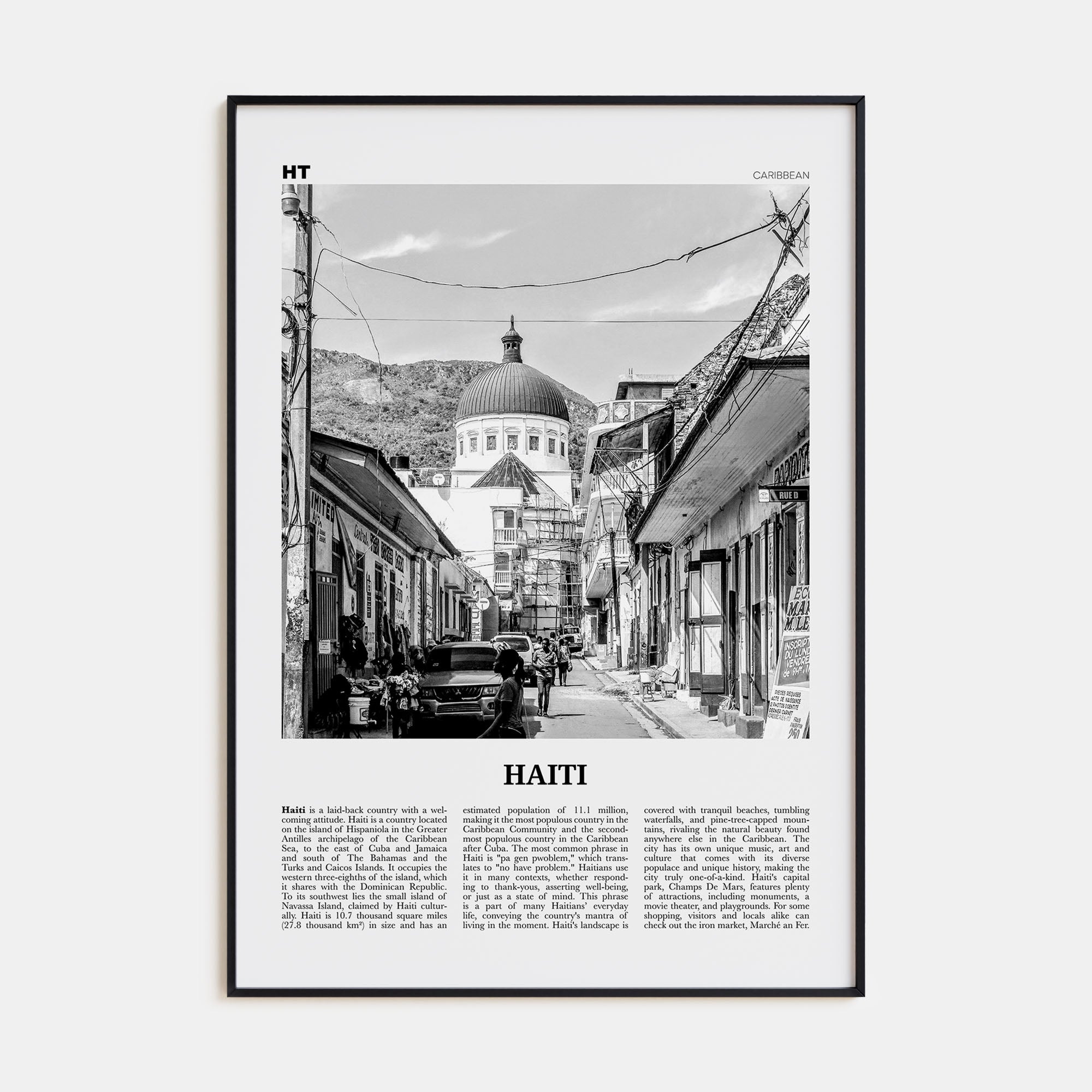 Haiti Travel B&W No 2 Poster