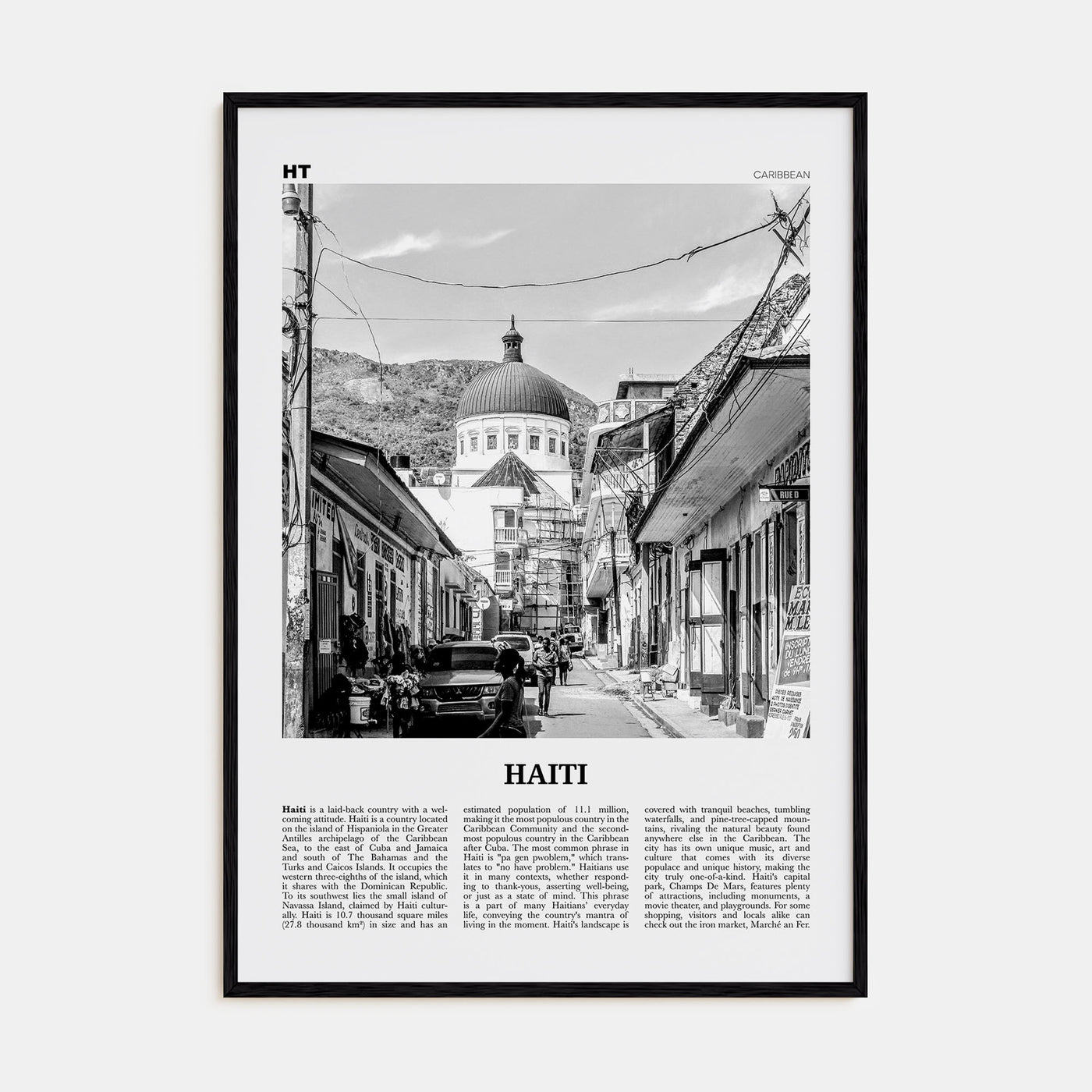Haiti Travel B&W No 2 Poster