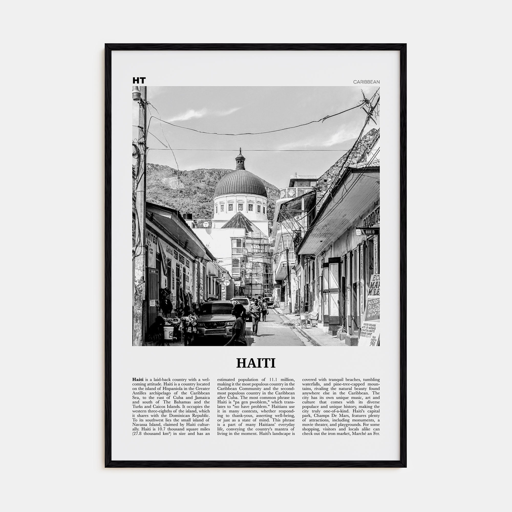 Haiti Travel B&W No 2 Poster