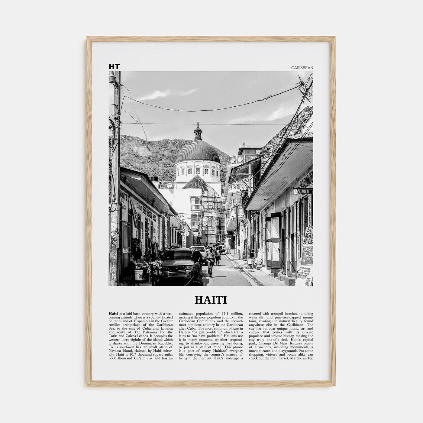 Haiti Travel B&W No 2 Poster