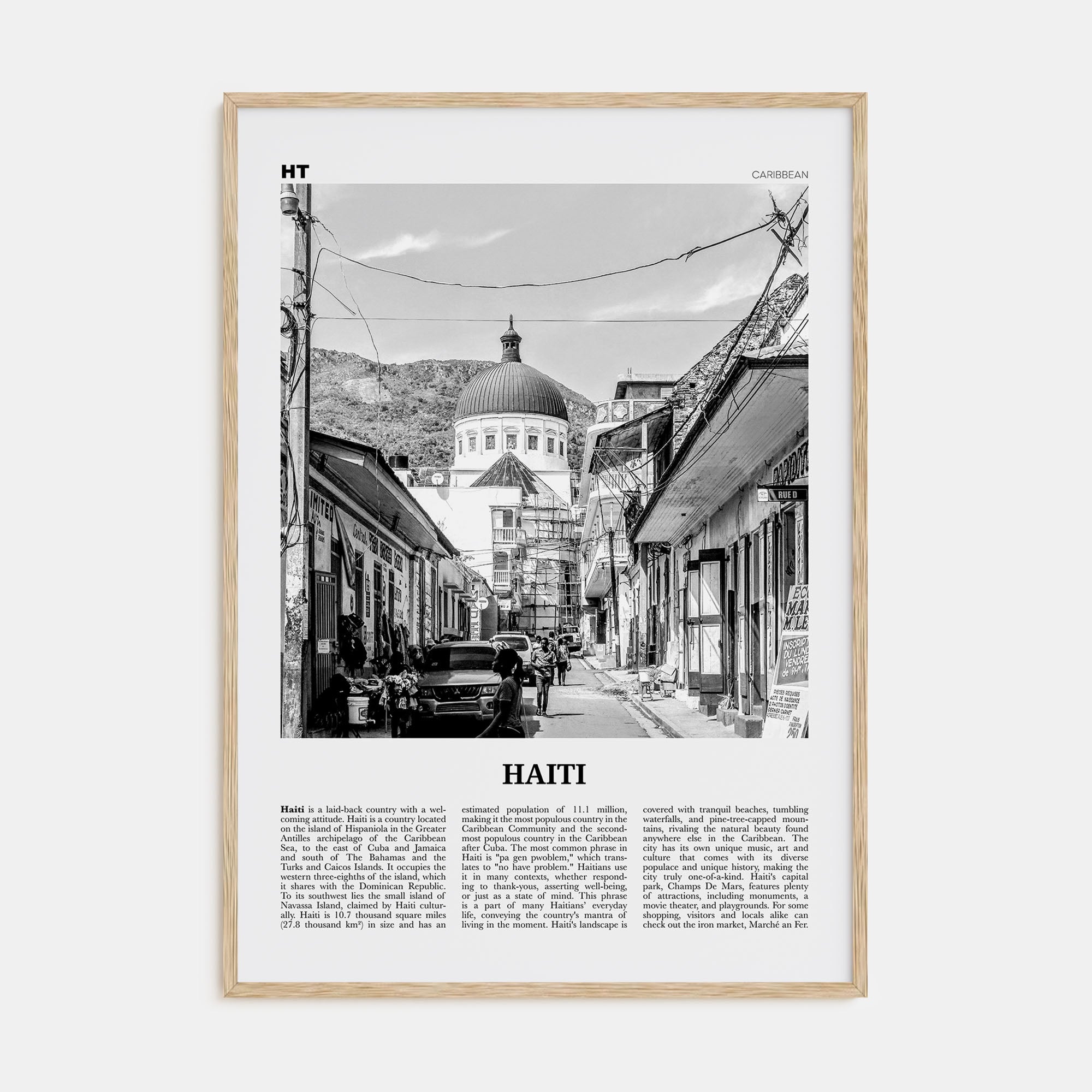 Haiti Travel B&W No 2 Poster