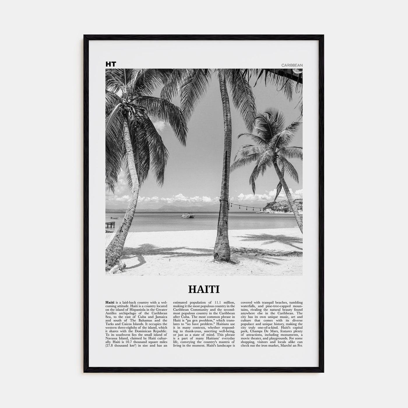 Haiti Travel B&W No 3 Poster