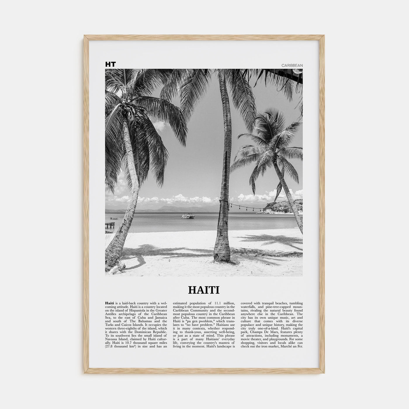 Haiti Travel B&W No 3 Poster