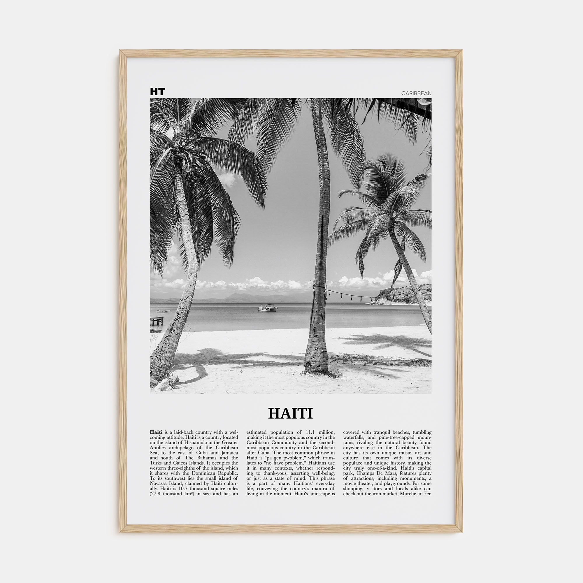 Haiti Travel B&W No 3 Poster