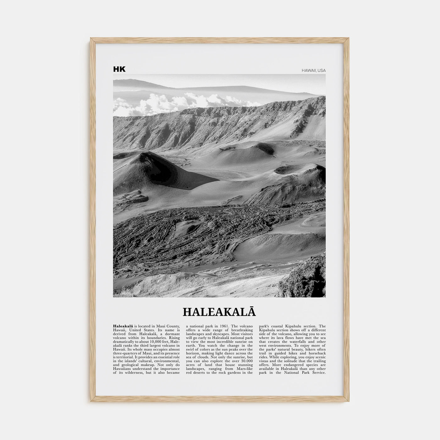 Haleakalā Travel B&W Poster